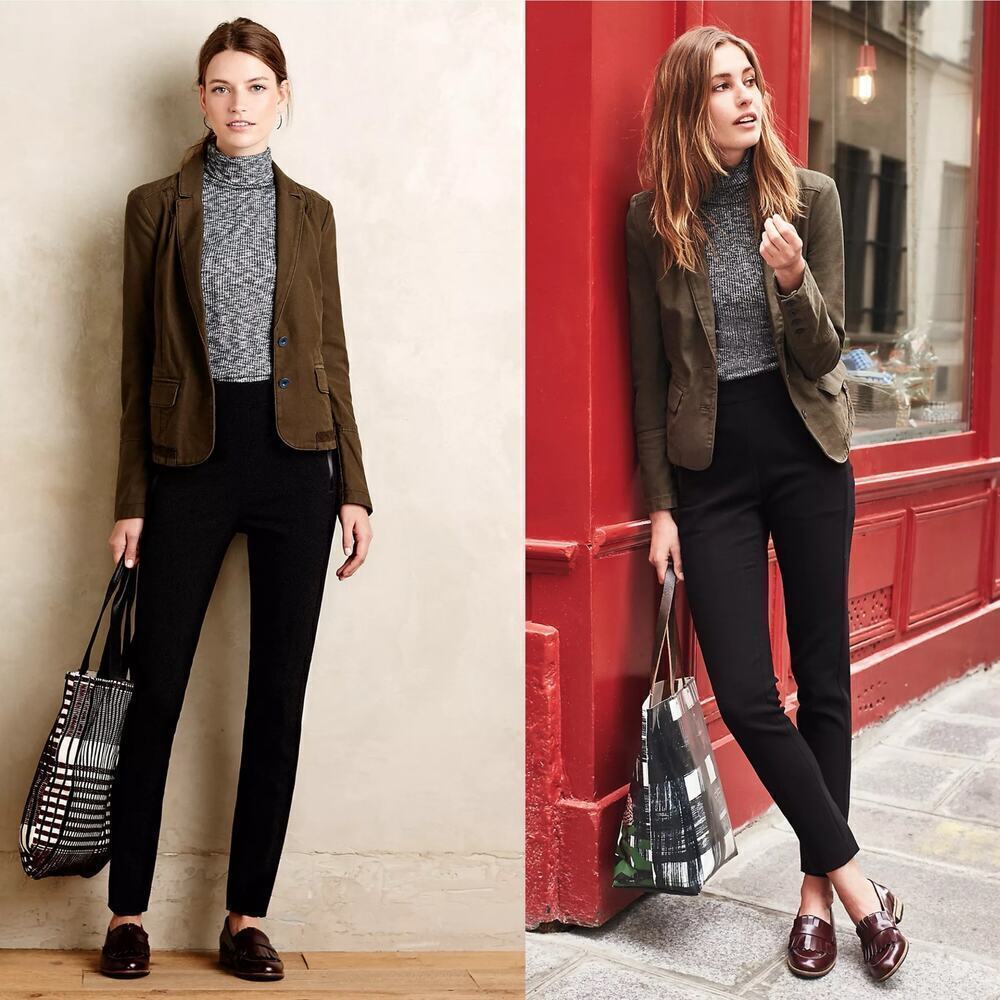 Hei Hei Anthropologie Olive Green Delaine Blazer Jacket Size 8 Military Prep